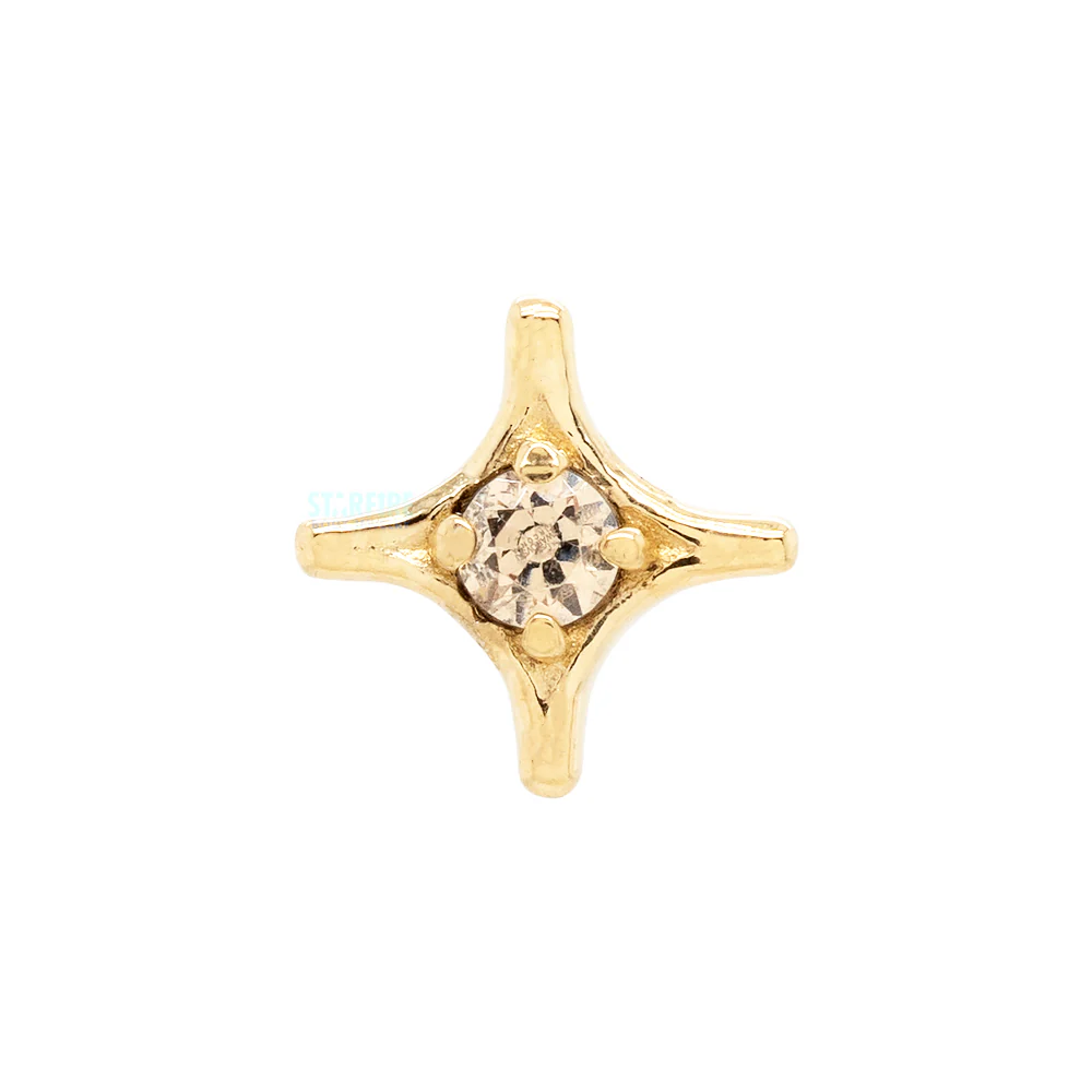 "Hajduk" Threaded End in Yellow Gold with Brilliant-Cut Gem - Image 3