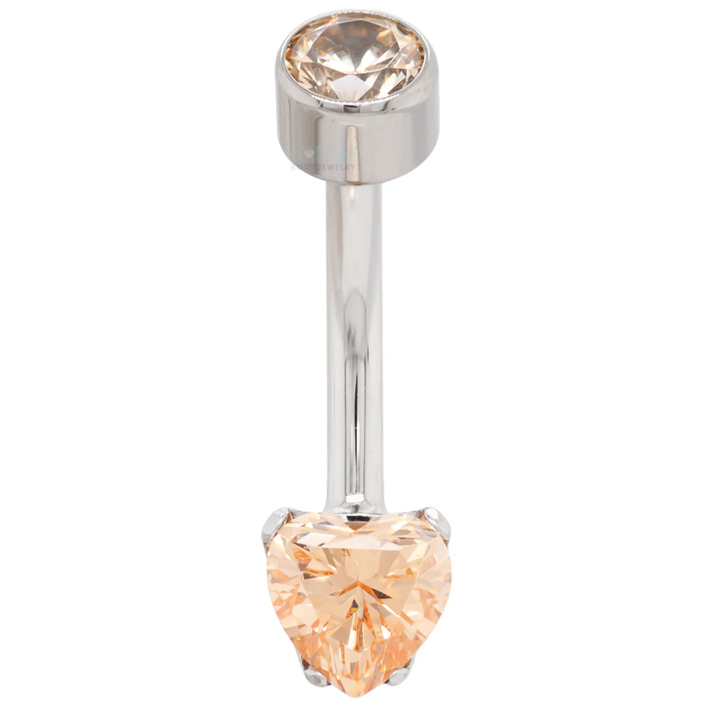 Heart-Cut Brilliant-Cut Gem Navel Curve - Image 5