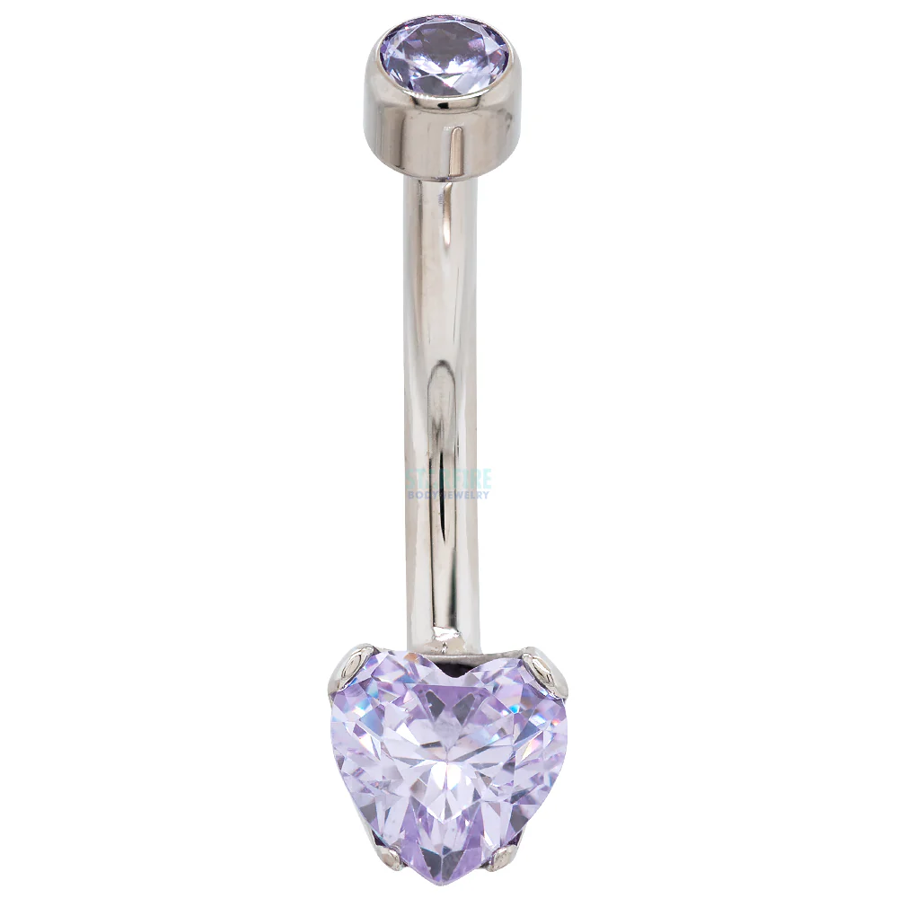 Heart-Cut Brilliant-Cut Gem Navel Curve - Image 6