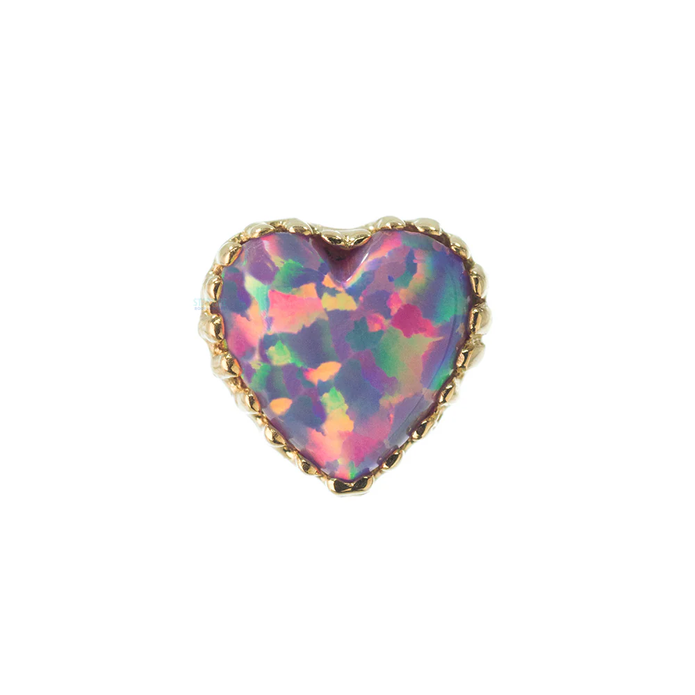 Heart Opal Threaded End in Gold - Image 32