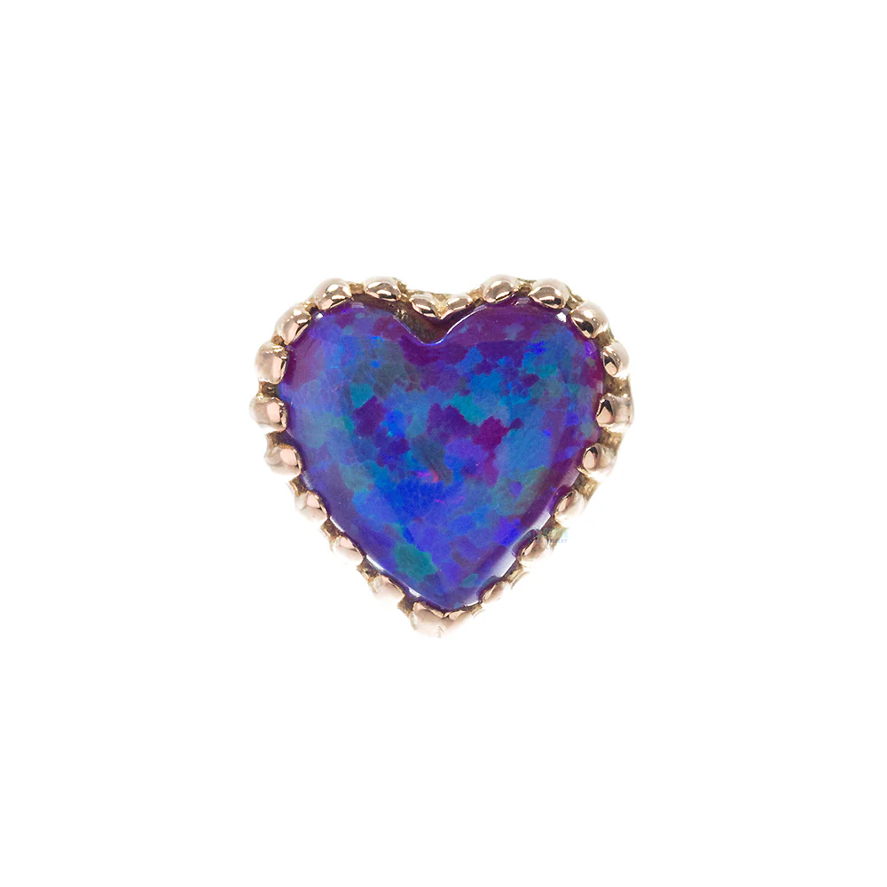 Heart Opal Threaded End in Gold - Image 38