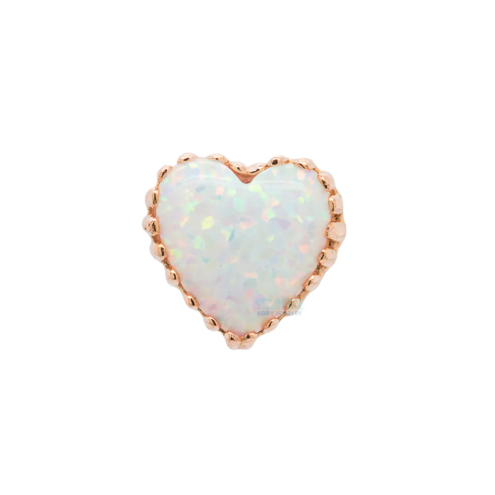 Heart Opal Threaded End in Gold - Image 5