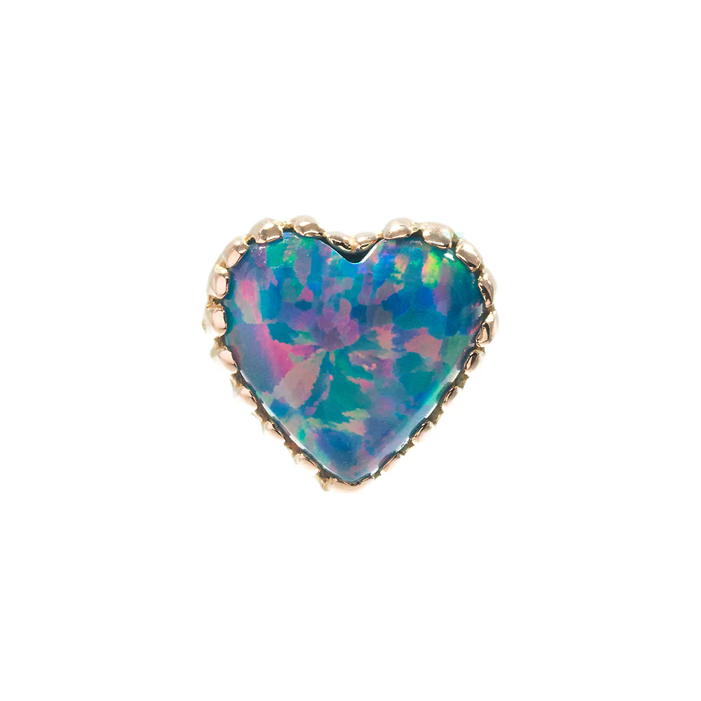Heart Opal Threaded End in Gold - Image 8