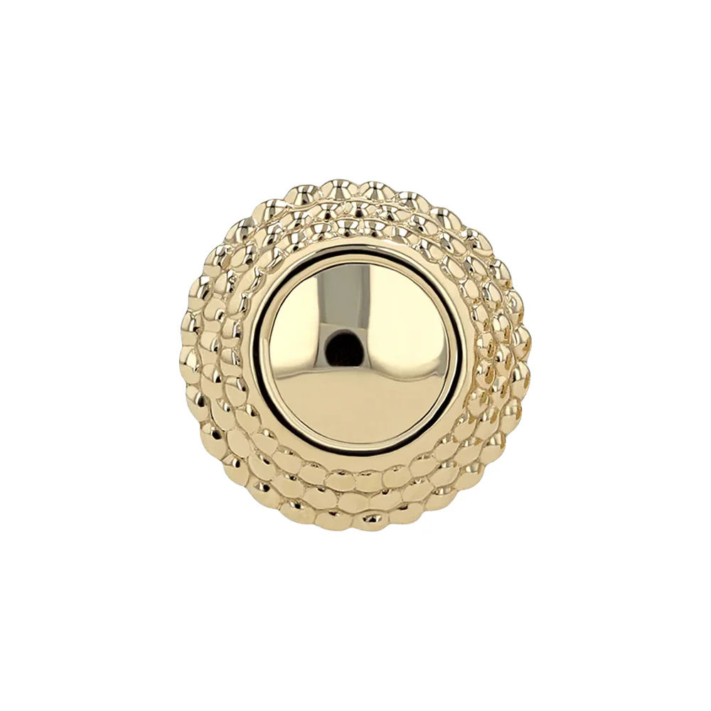 "Hera" Mirrored Finish Circle Threaded End in Gold - Image 3