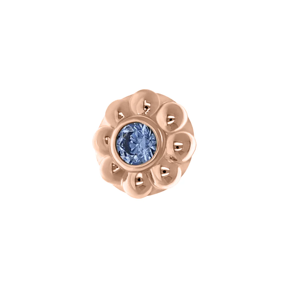 "Ipsa" Threaded End in Rose Gold with 1.5mm Brilliant-Cut Gem - Image 3