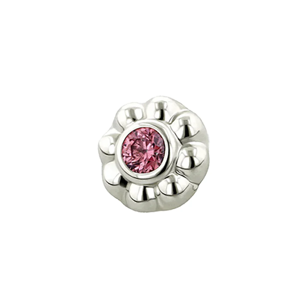 "Ipsa" Threaded End in White Gold with 1.5mm Brilliant-Cut Gem - Image 3