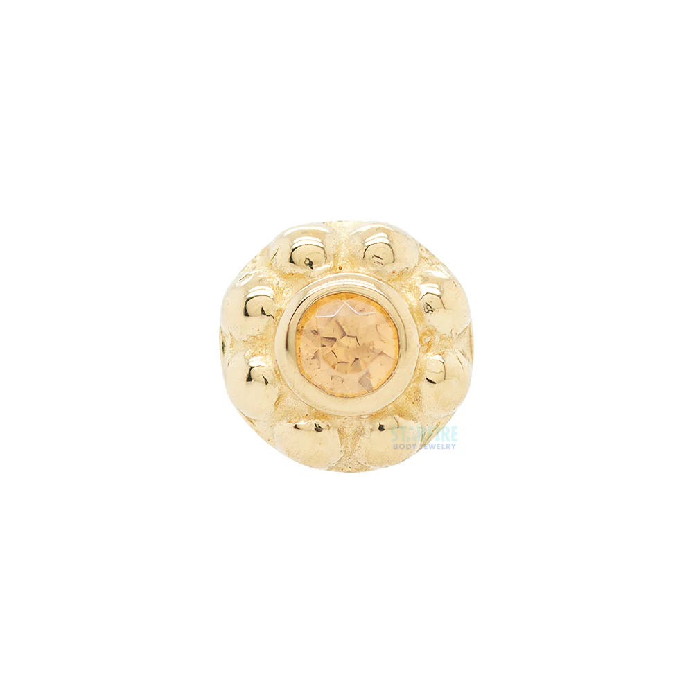 "Ipsa" Threaded End in Yellow Gold with 1.5mm Brilliant-Cut Gem - Image 3