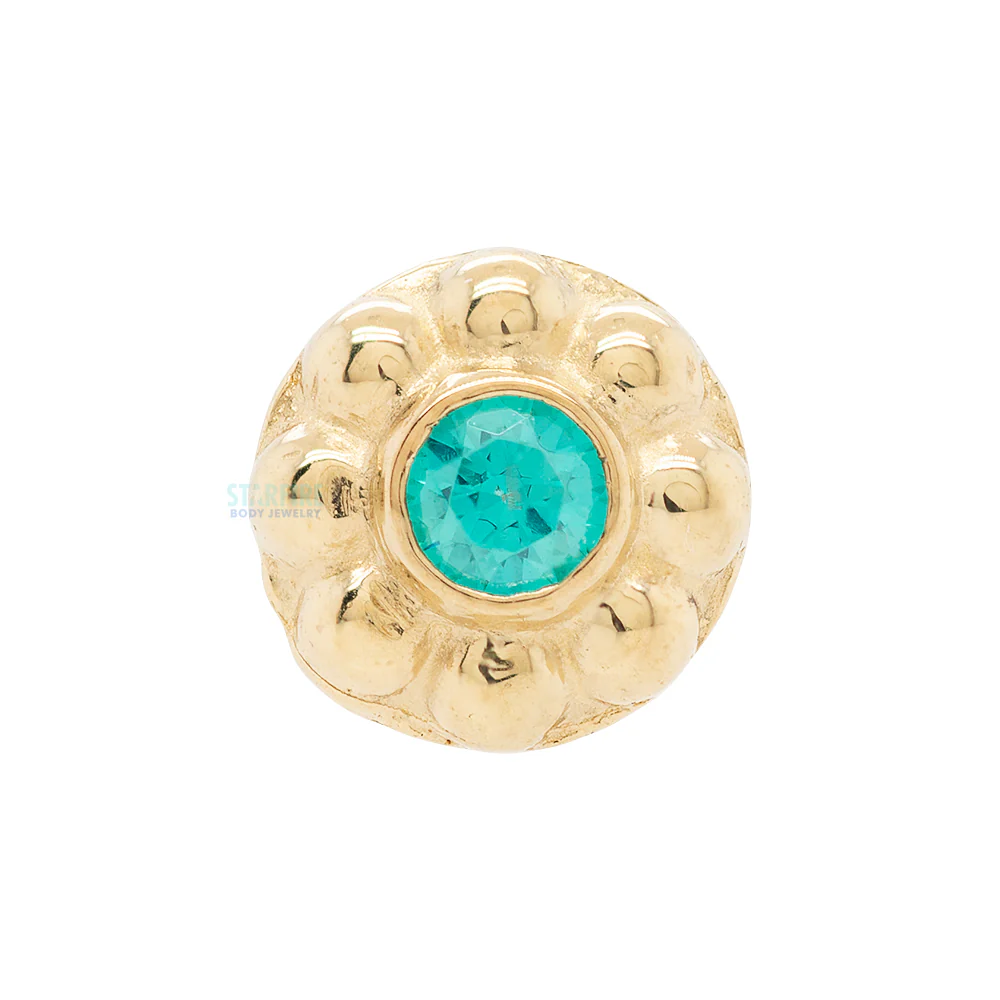 "Ipsa" Threaded End in Yellow Gold with 2mm Brilliant-Cut Gem - Image 3
