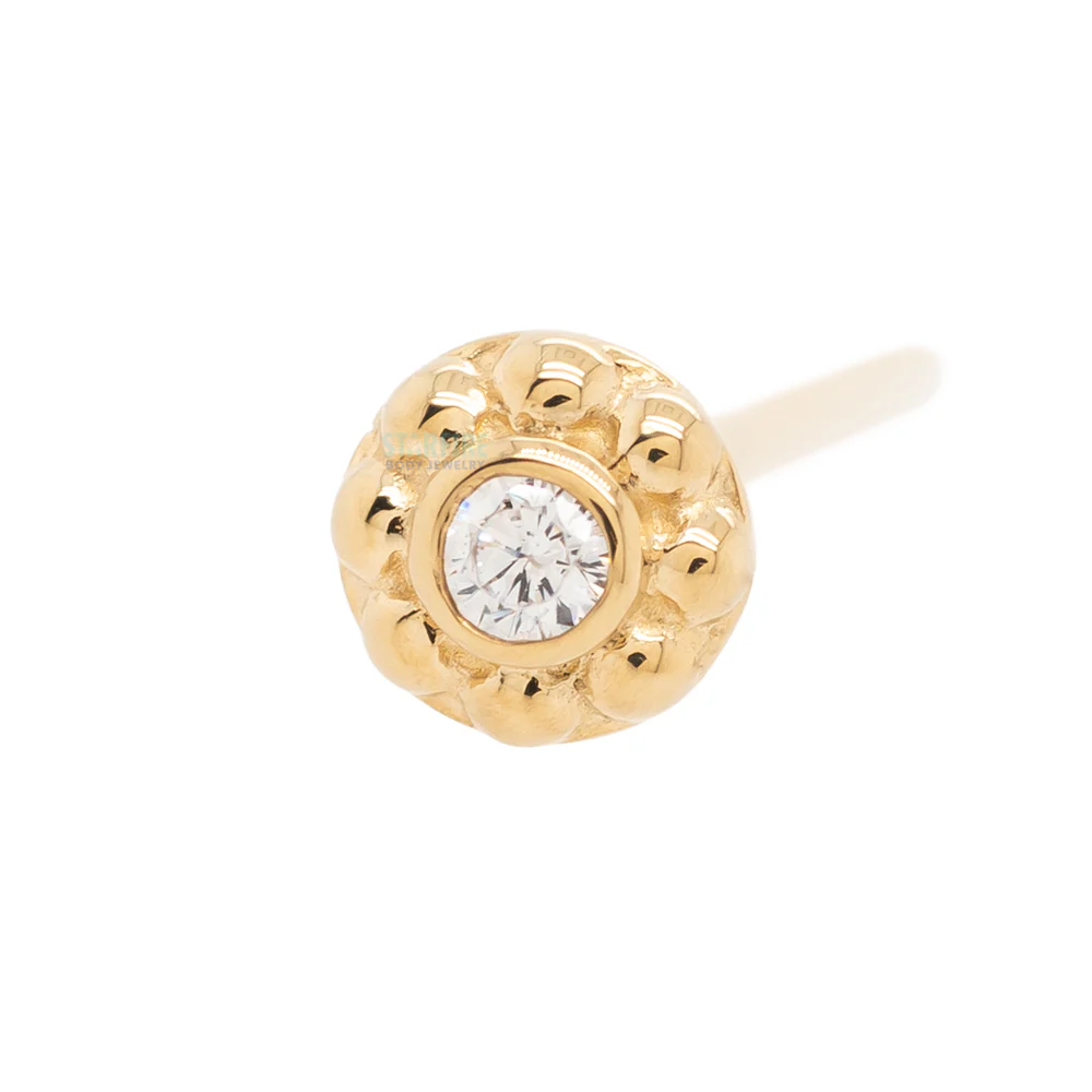 "Ipsa" Nostril Screw in Gold with 1.5mm Brilliant-Cut Gem