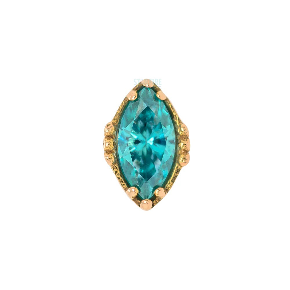 "Lindsey" Threaded End in Rose Gold with Marquise-Cut Brilliant-Cut Gem - Image 3