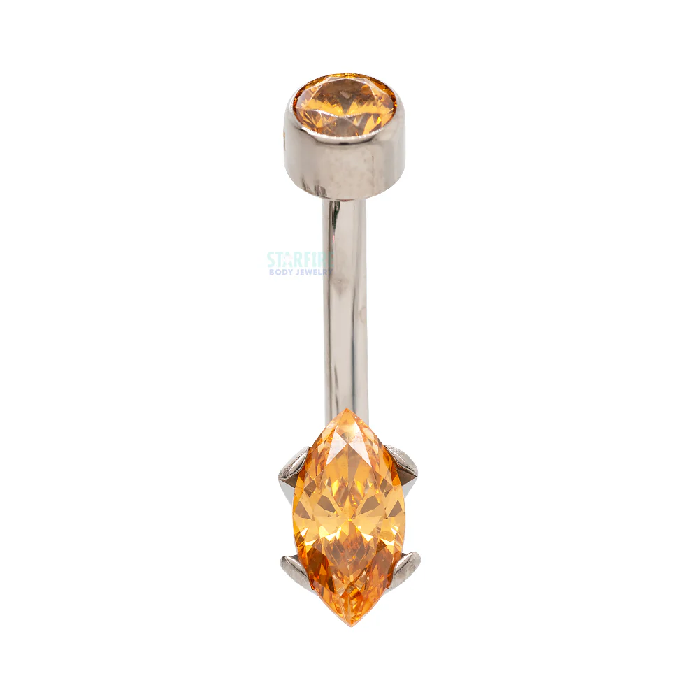 Marquise-Cut Brilliant-Cut Gem Navel Curve - Image 4