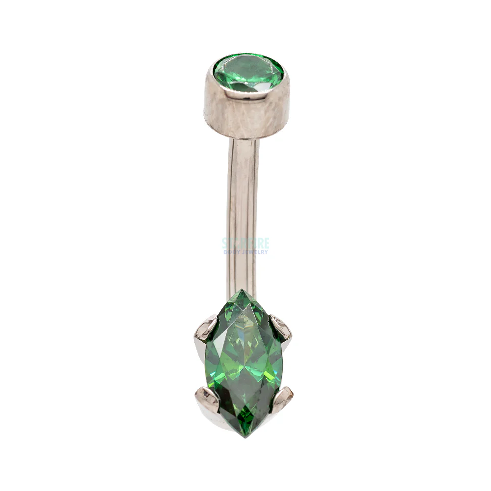 Marquise-Cut Brilliant-Cut Gem Navel Curve - Image 6