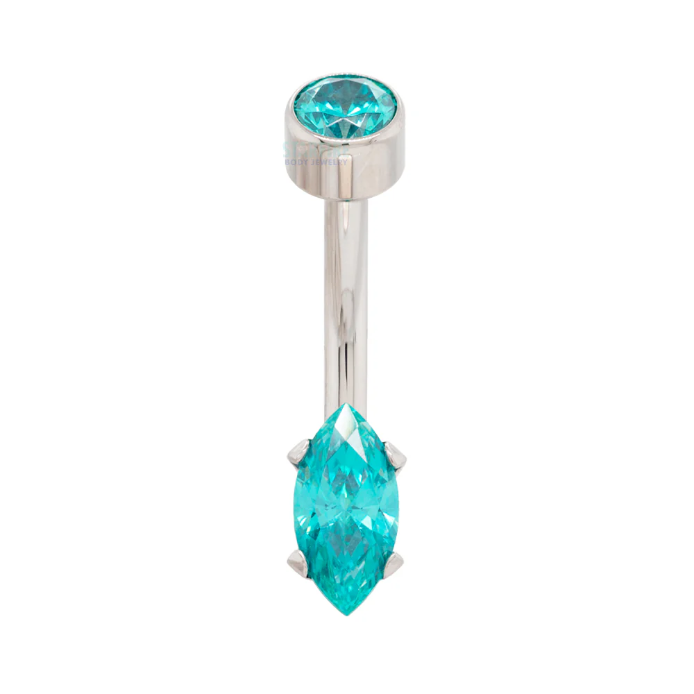 Marquise-Cut Brilliant-Cut Gem Navel Curve - Image 7