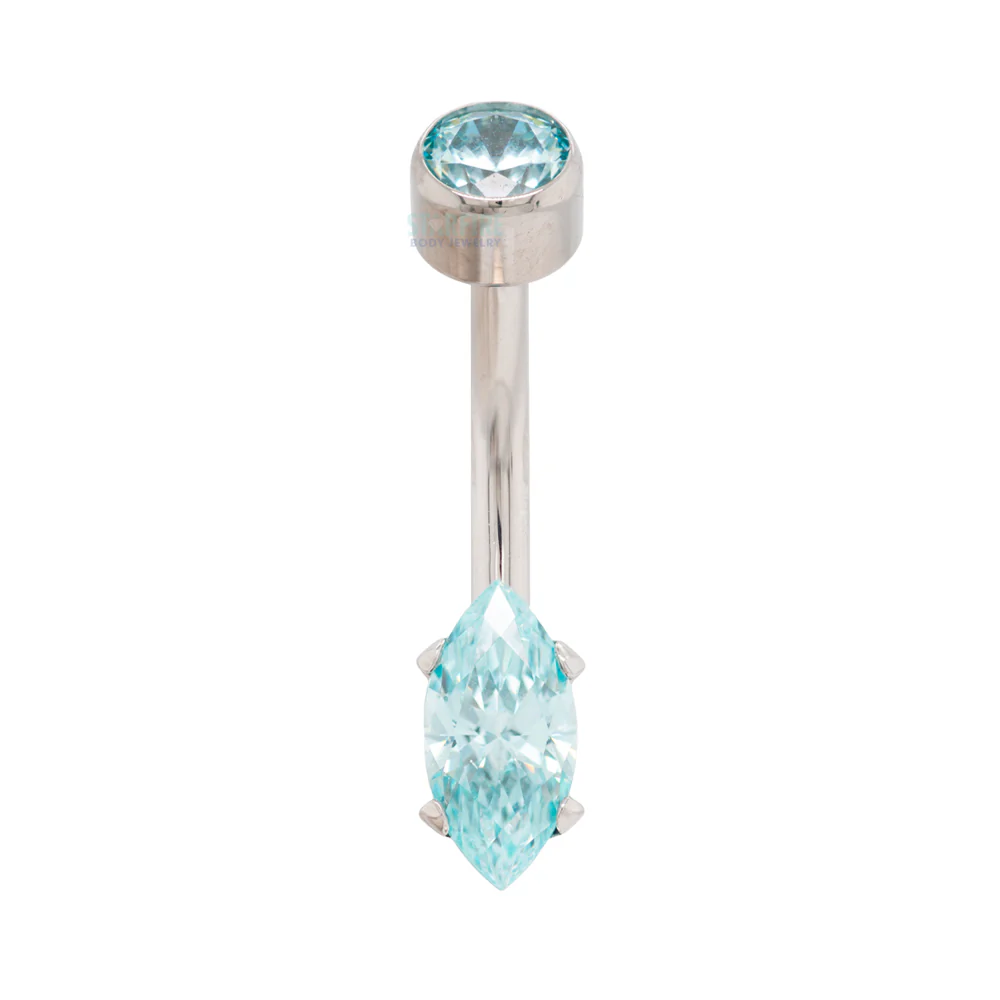 Marquise-Cut Brilliant-Cut Gem Navel Curve - Image 8