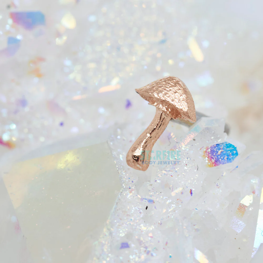 "Mushroom 04" Threaded End in Gold