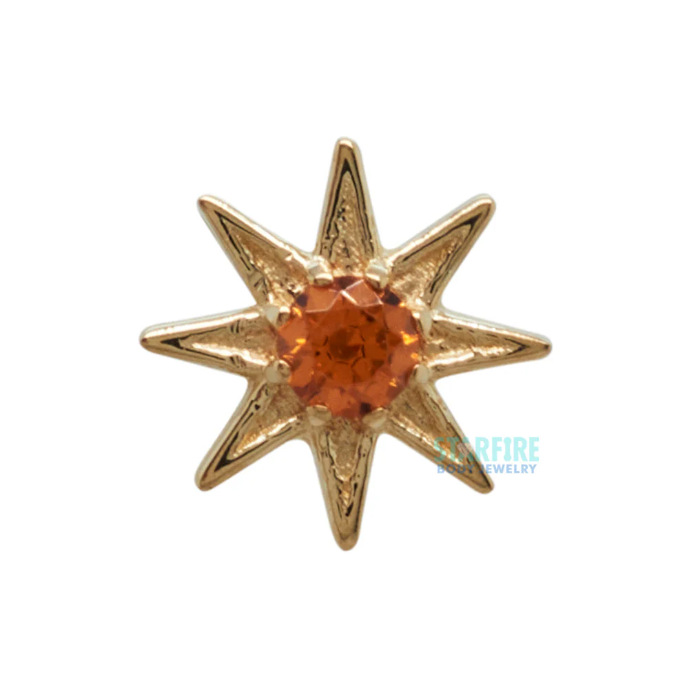 "Nova" Threaded End in Yellow Gold with Brilliant-Cut Gem - Image 3