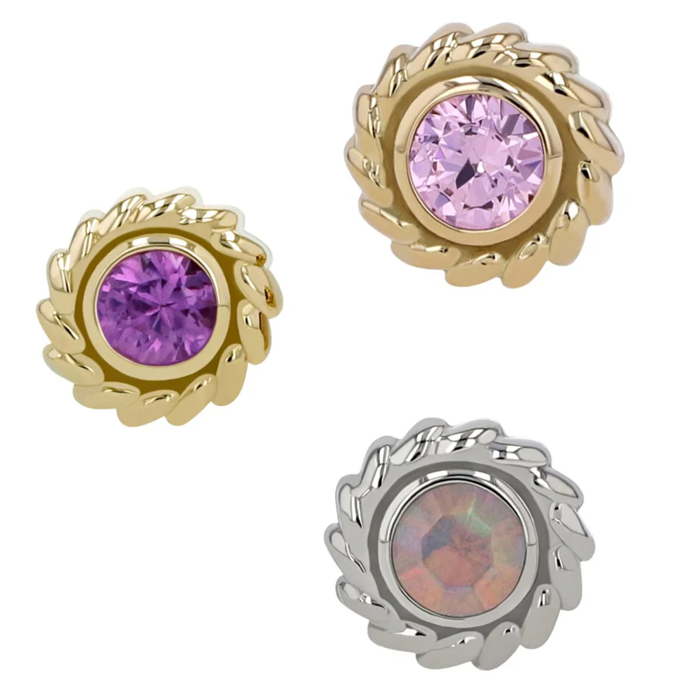"Nusura" Threaded End in Rose Gold with 3mm Brilliant-Cut Gem
