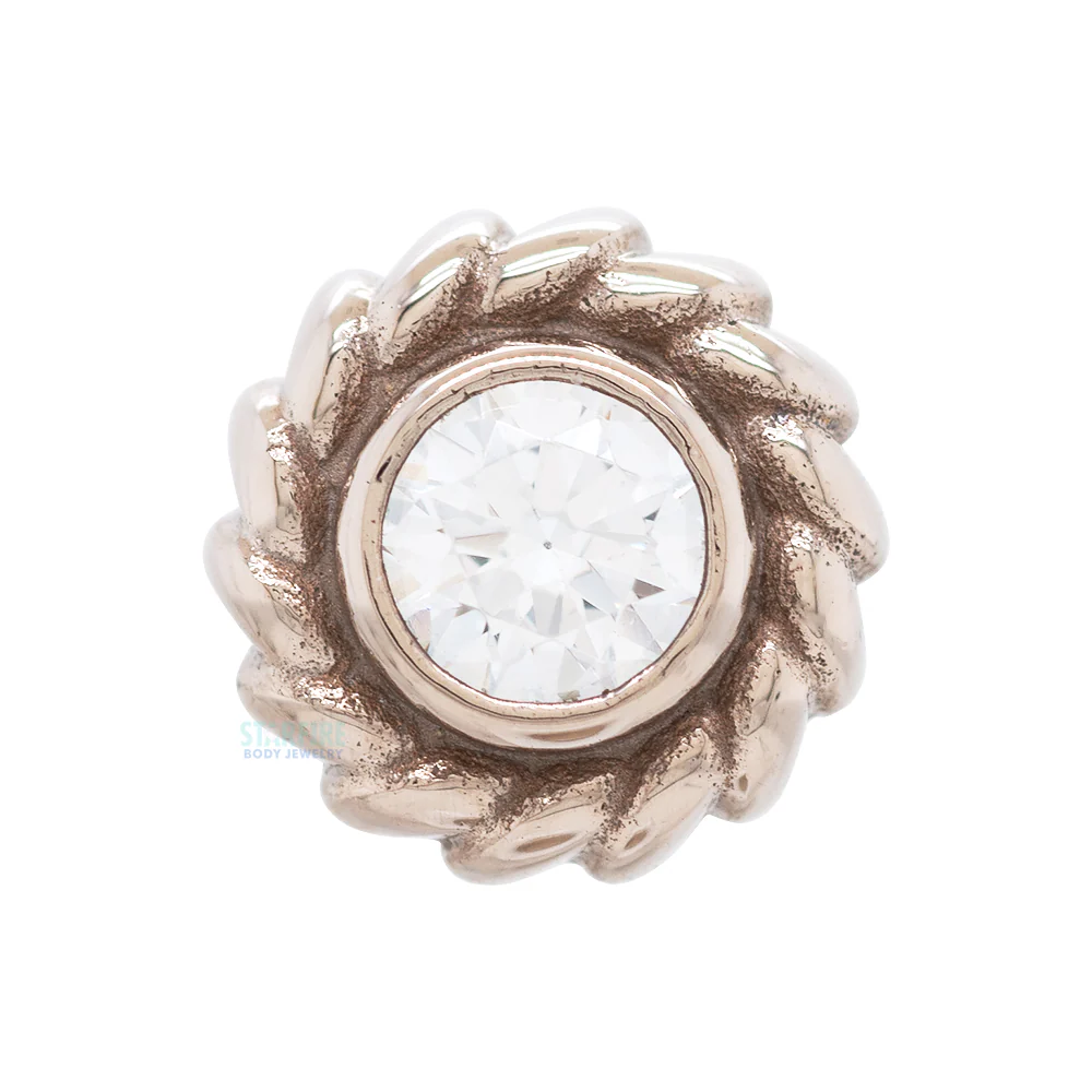 "Nusura" Threaded End in White Gold with 3mm Brilliant-Cut Gem - Image 3