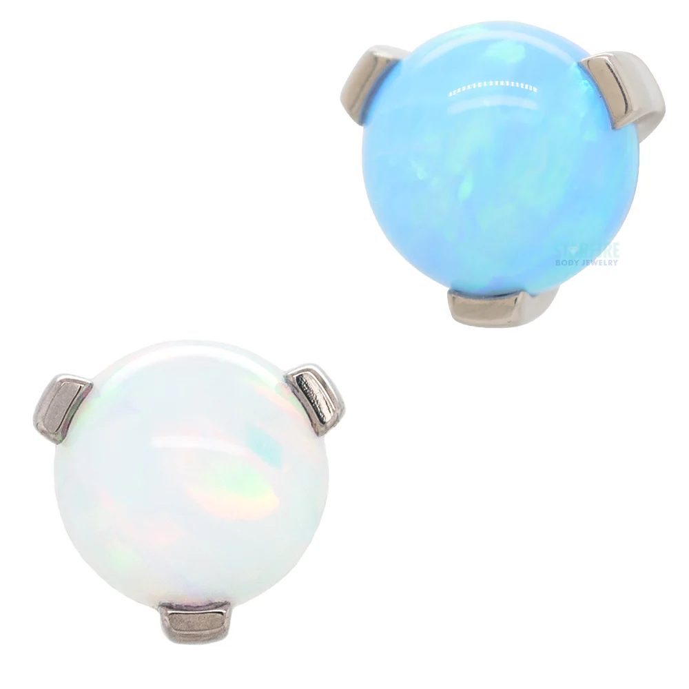 4mm Opal Orb Claw-Set Threaded End