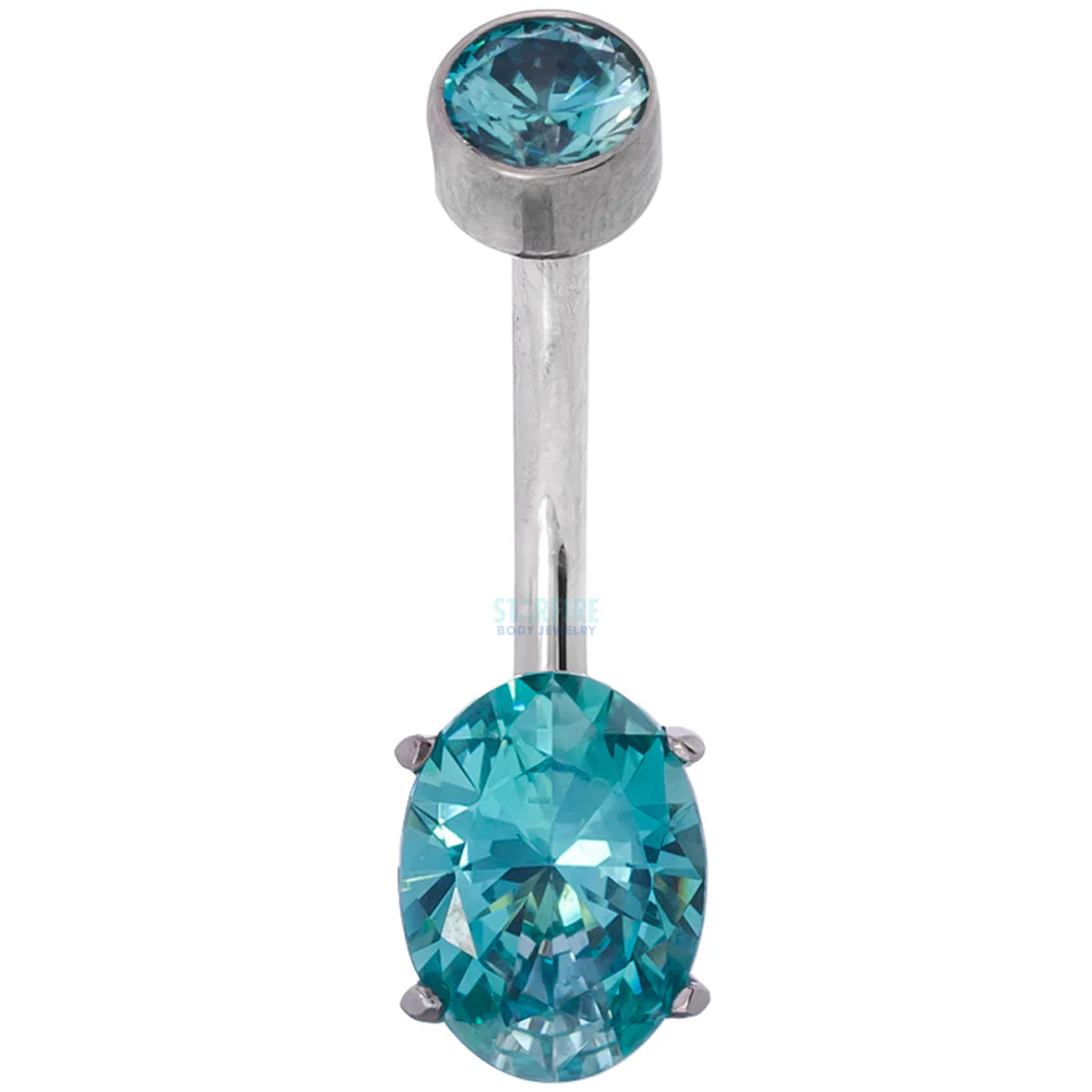 Oval-Cut Brilliant-Cut Gem Navel Curve - Image 3