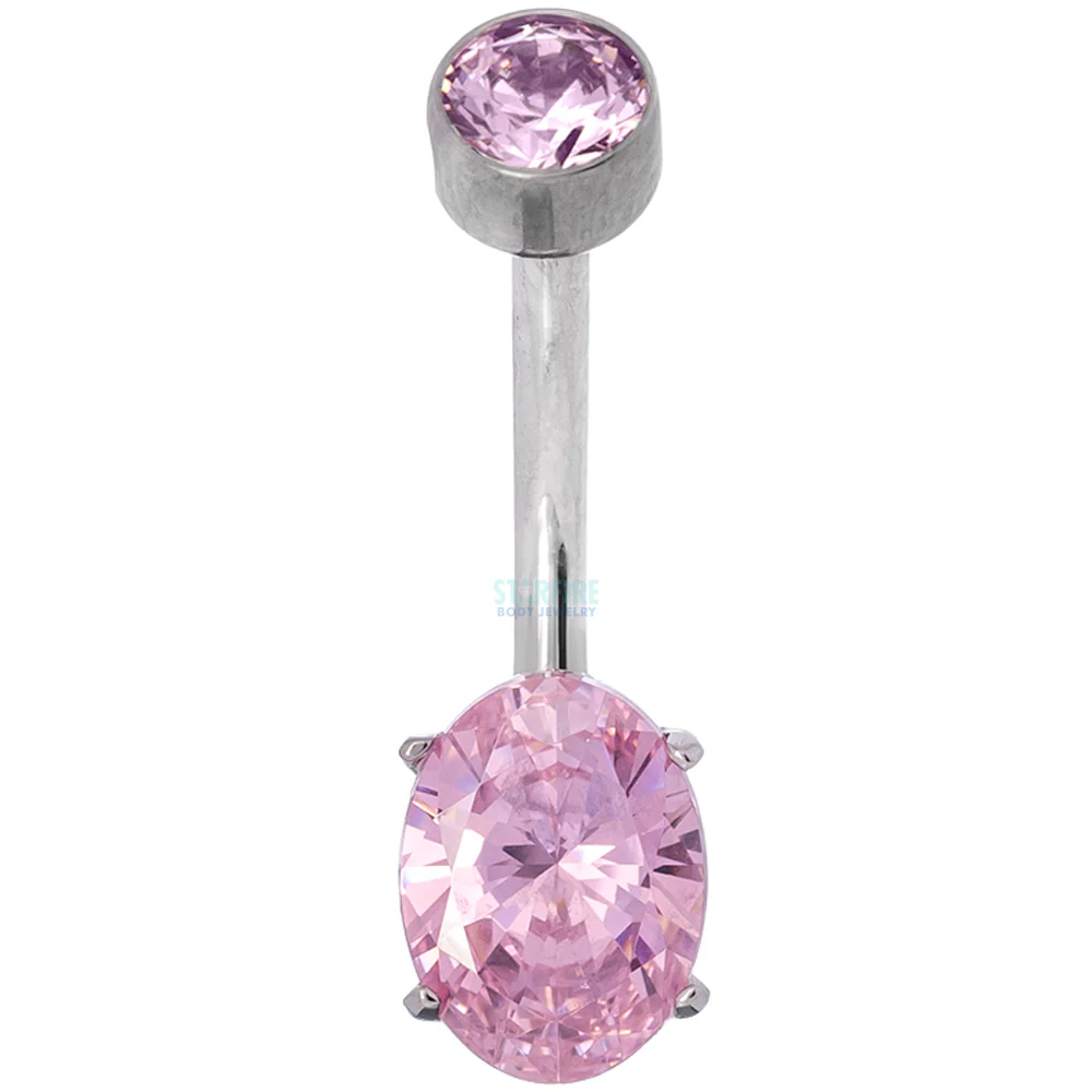 Oval-Cut Brilliant-Cut Gem Navel Curve - Image 4