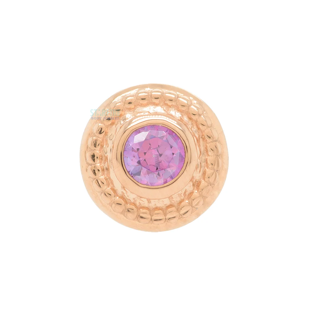 "Portola" Threaded End in Rose Gold with Brilliant-Cut Gem - Image 2