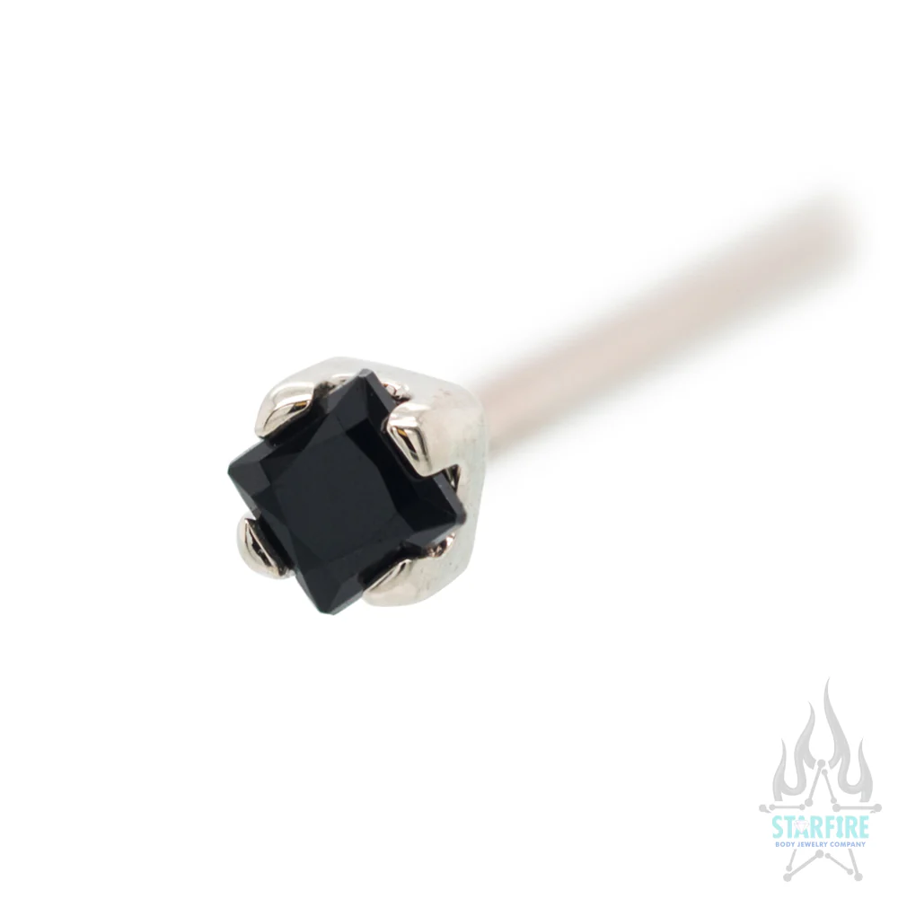 Princess-Cut Brilliant-Cut Gem Nostril Screw in Gold - Image 10