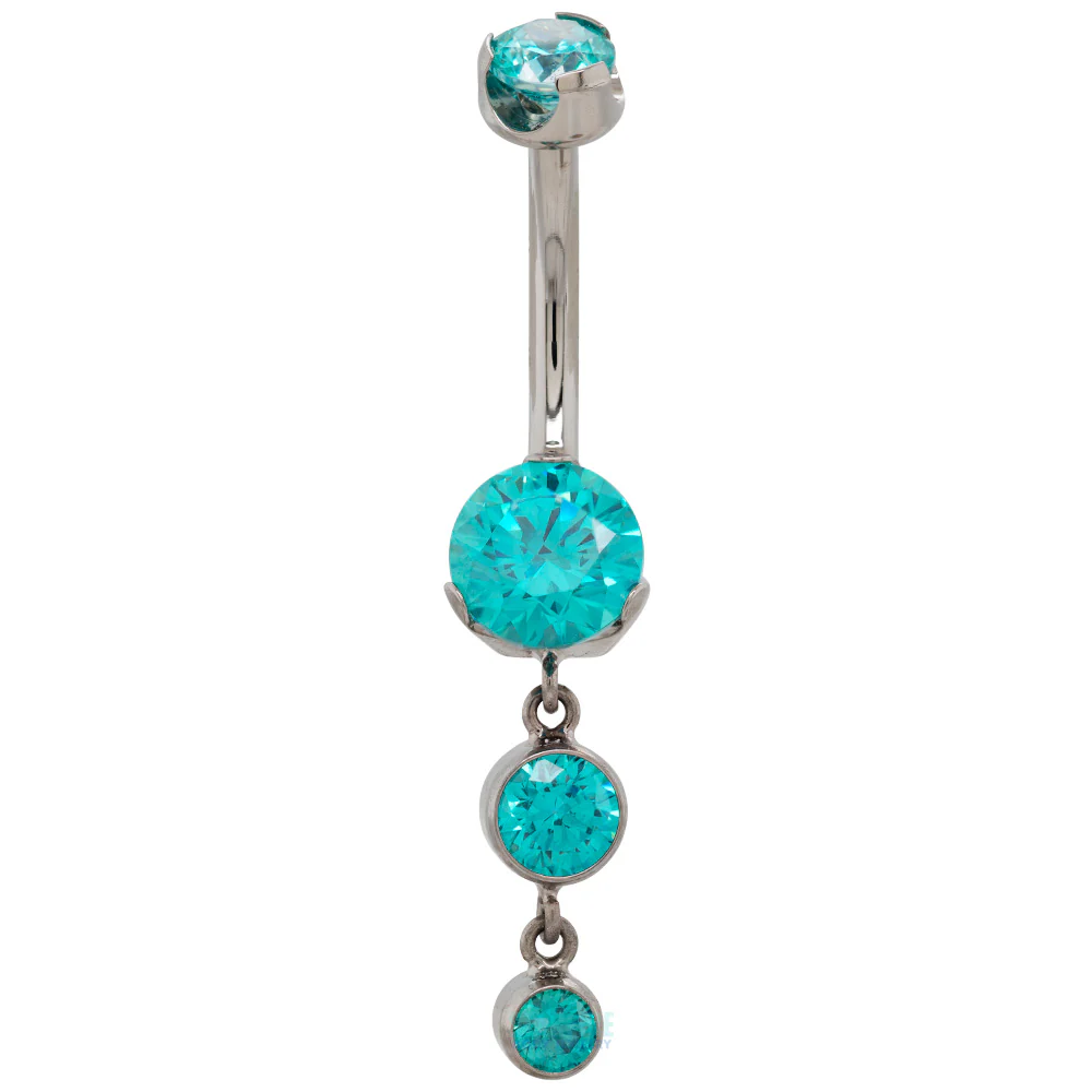 Prong-Set Brilliant-Cut Round Navel Curve with Dangle - Image 4