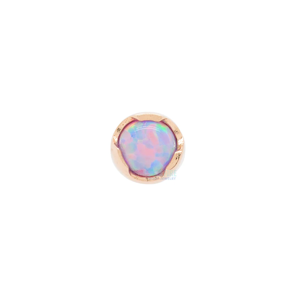 Prong-Set Nostril Screw in Gold with Opal - Image 4