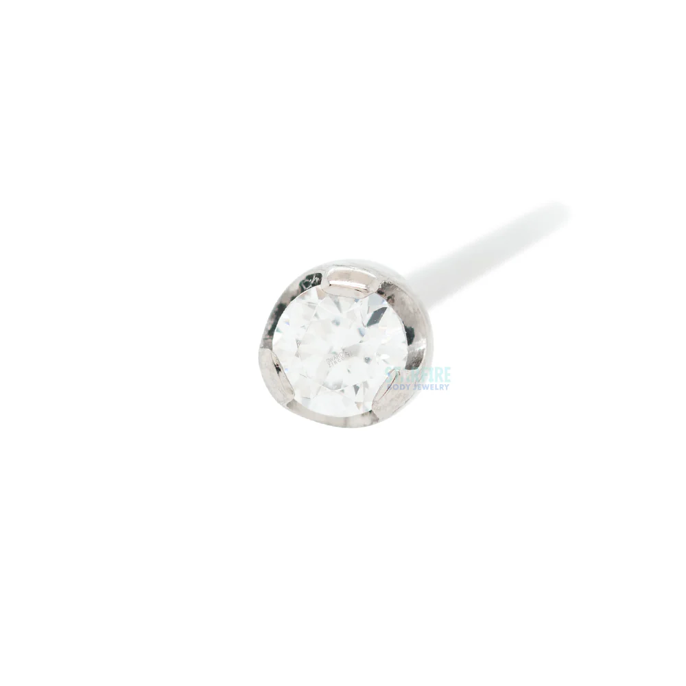 Prong-Set Nostril Screw with Brilliant-Cut Gem - Image 4