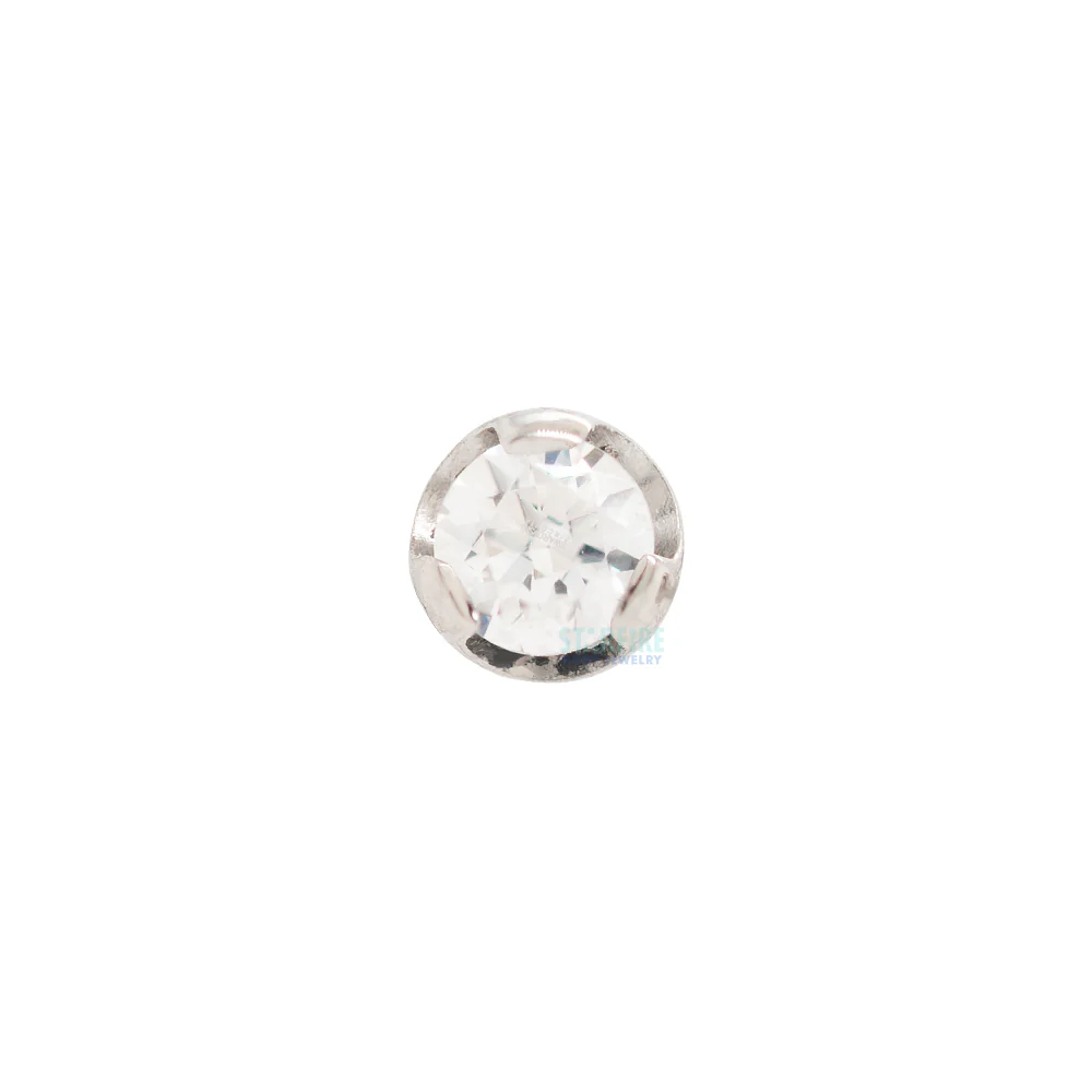 Prong-Set Nostril Screw with Brilliant-Cut Gem - Image 5