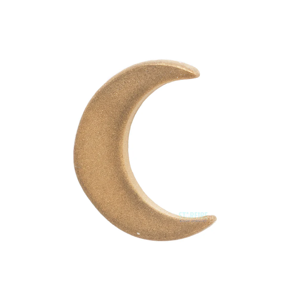 Sandblasted Moon Threaded End in Gold