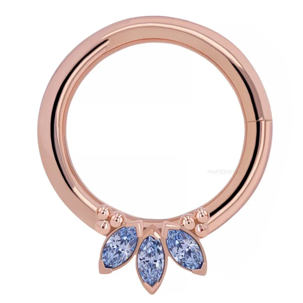 "Sedona 1" Seam Ring in Rose Gold with Marquise-Cut Brilliant Gems - Image 3