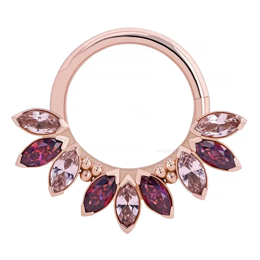 "Sedona" Seam Ring in Gold with Marquise-Cut Brilliant Gems - custom color combos - Image 3