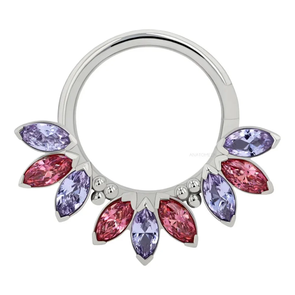 "Sedona" Seam Ring in Gold with Marquise-Cut Brilliant Gems - custom color combos - Image 5