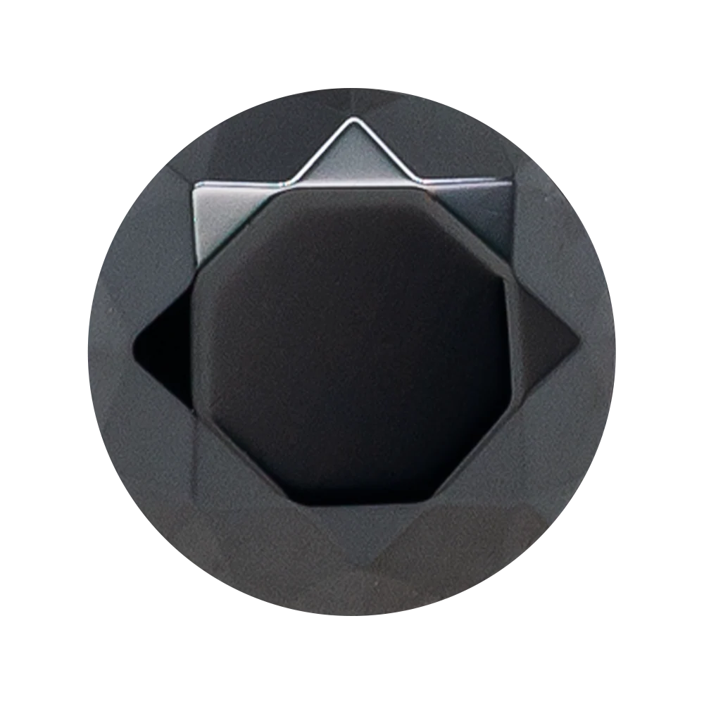 Single Gem BIG BLING Plugs ( Eyelets ) with Brilliant-Cut Gem - Black - Image 5