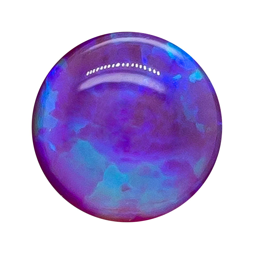 Single Gem Plugs ( Eyelets ) with Opal Cabochon - Purple Opal - Image 4