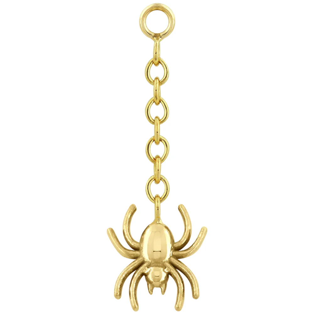 Spider Drop Chain Charm in Gold - Image 2