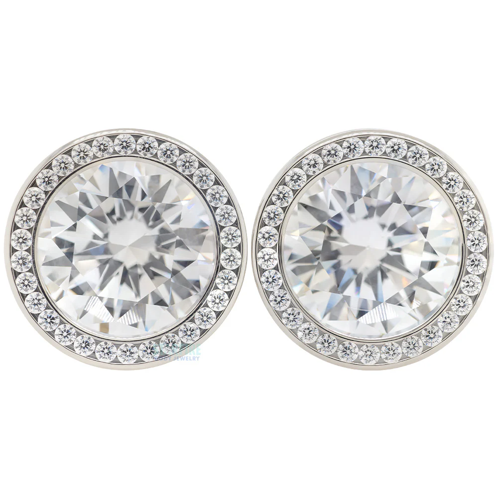 Super Gemmed BIG BLING Plugs ( Eyelets ) with Brilliant-Cut Gems - Cubic Zirconia - Image 4