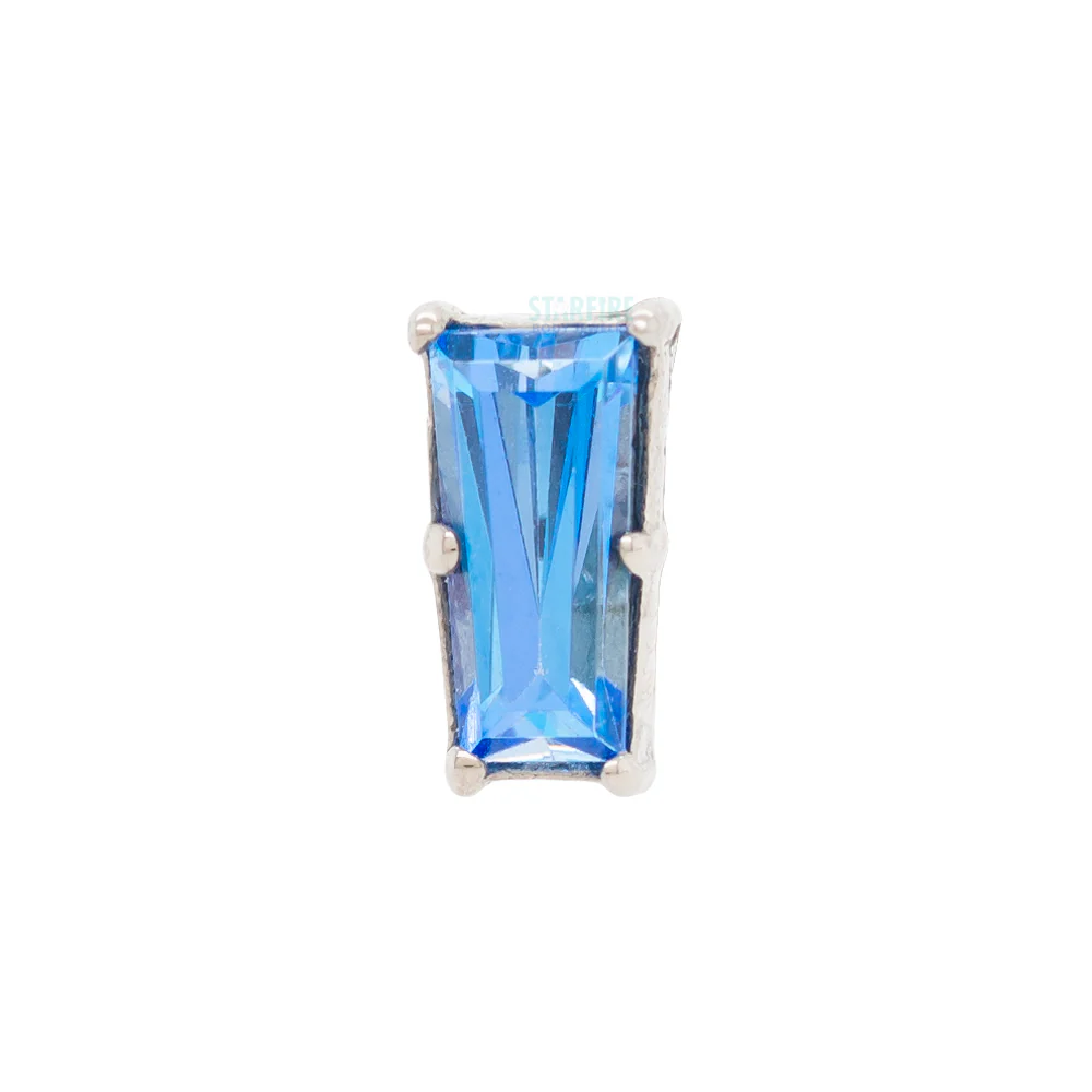 Tapered Baguette Threaded End in Gold with Brilliant-Cut Gem - Image 2