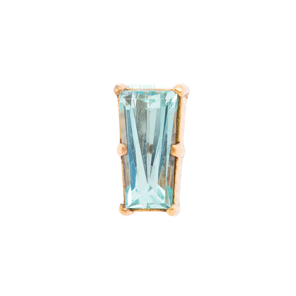 Tapered Baguette Threaded End in Gold with Brilliant-Cut Gem - Image 3