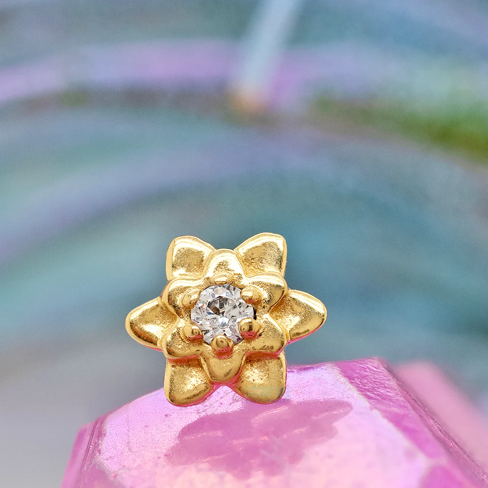 threadless: 1.5mm "Petaluma" End in Gold with Brilliant-Cut Gem - Image 3