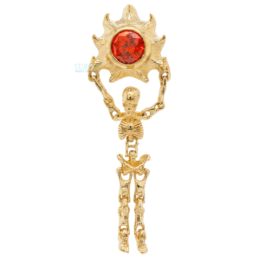 threadless: 2.5mm "Golden Requiem" End in Gold with Brilliant-Cut Gem - Image 4