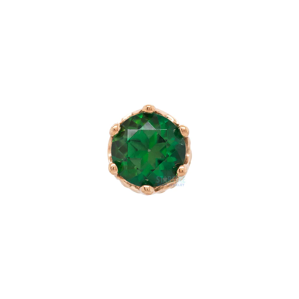 threadless: 2.5mm "Queen" Crown End in Gold with Passion Topaz - Image 5