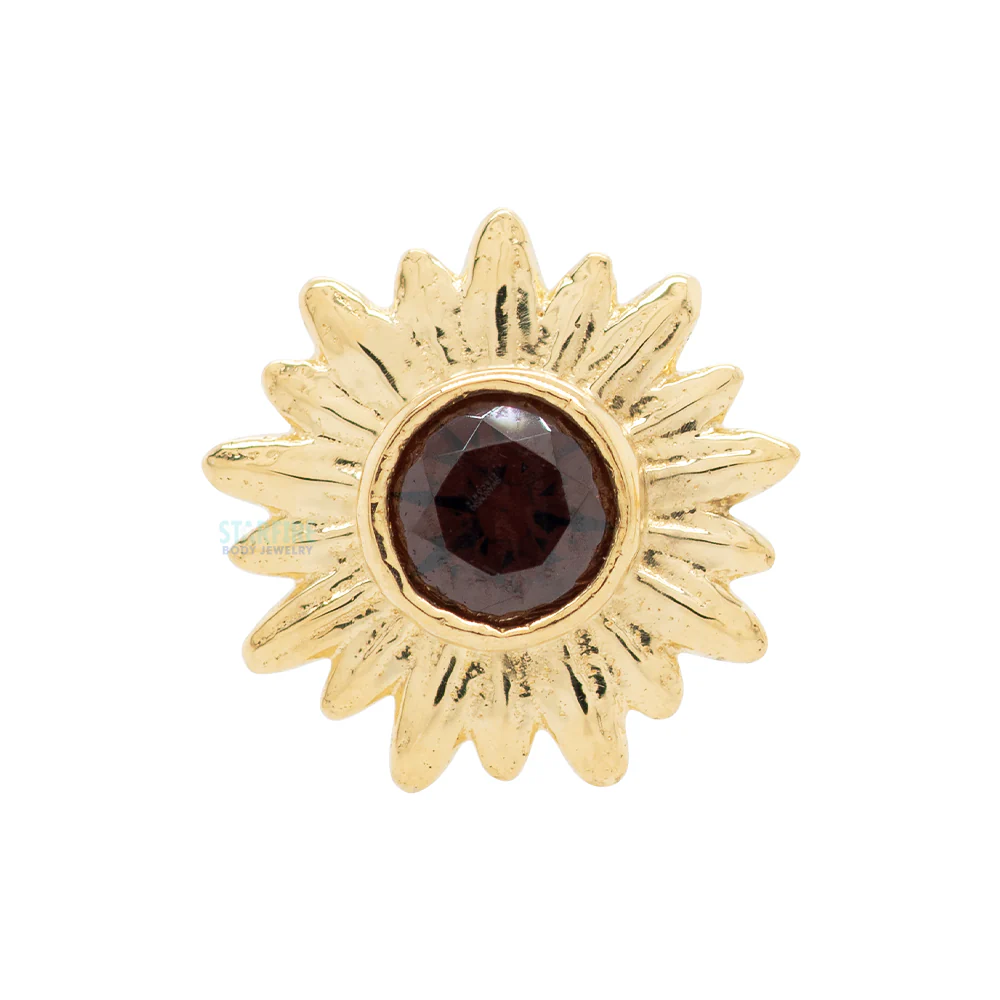 threadless: "Artesia" End in Yellow Gold with BEZEL-SET Brilliant-Cut Gem - Image 3
