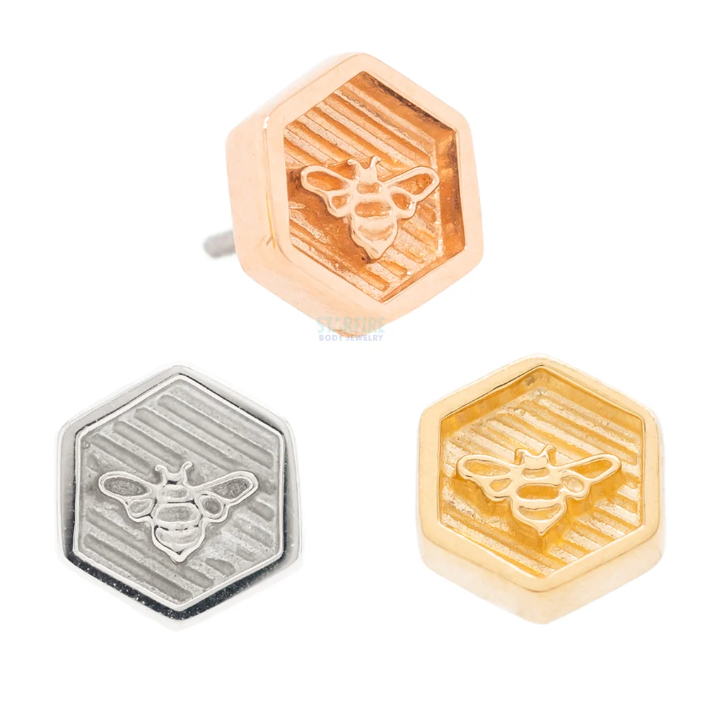 threadless: Bee Hexagon End in Gold