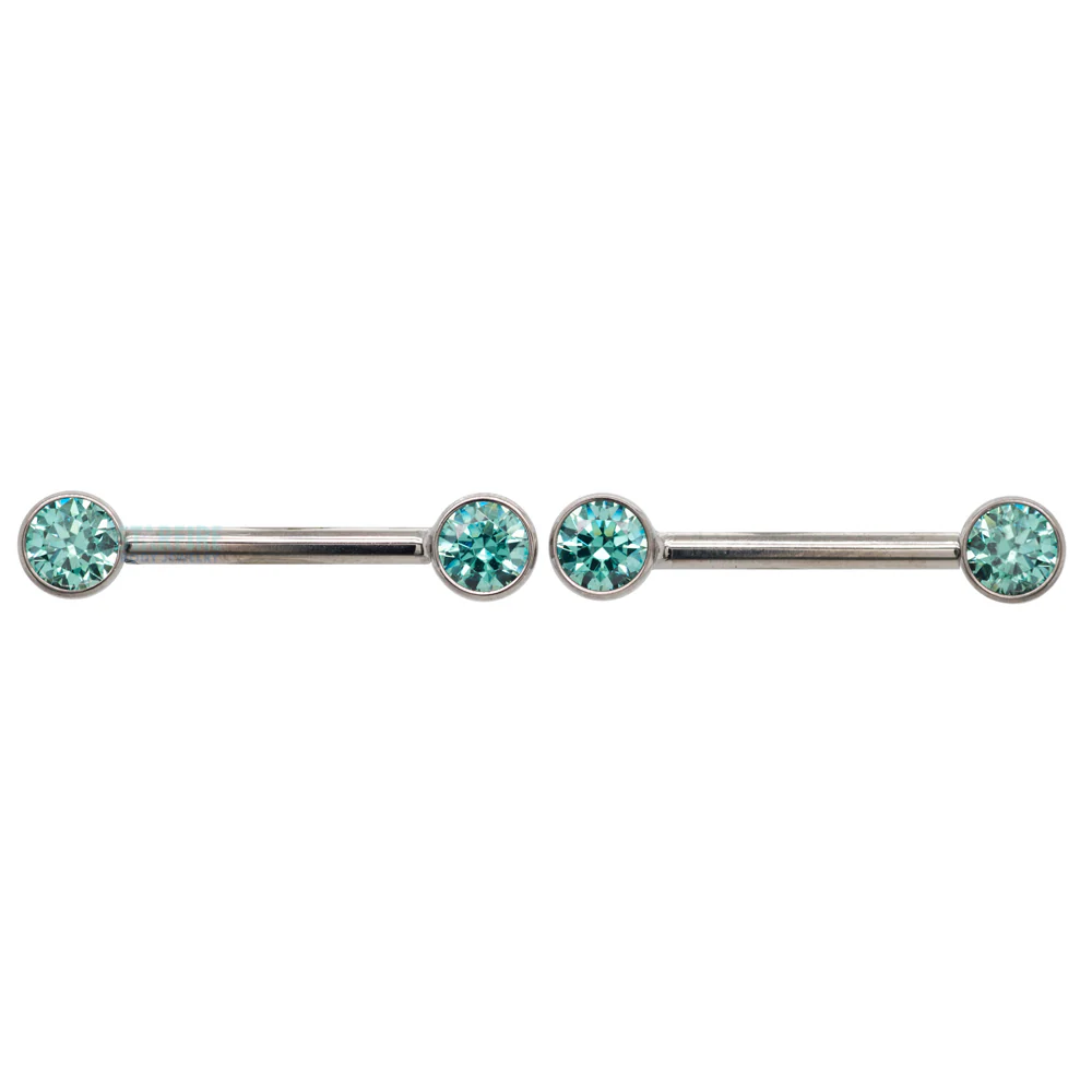 threadless: Brilliant-Cut Gems Side-Set Nipple Barbells in Bezels - pair - Image 13