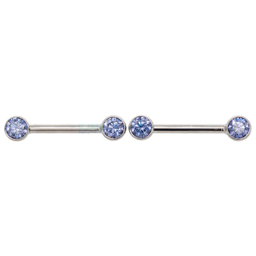 threadless: Brilliant-Cut Gems Side-Set Nipple Barbells in Bezels - pair - Image 14