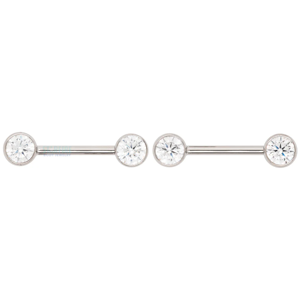 threadless: Brilliant-Cut Gems Side-Set Nipple Barbells in Bezels - pair - Image 5