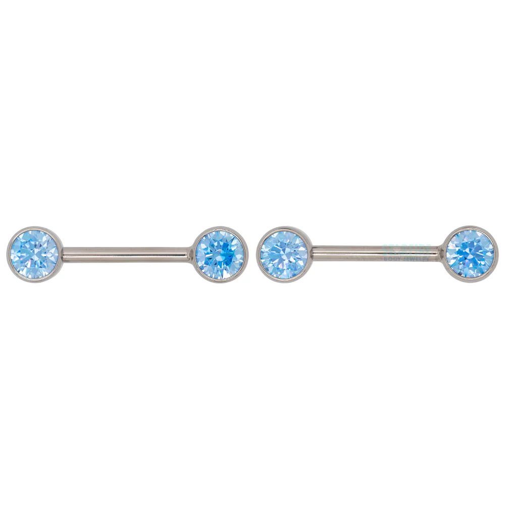 threadless: Brilliant-Cut Gems Side-Set Nipple Barbells in Bezels - pair - Image 8